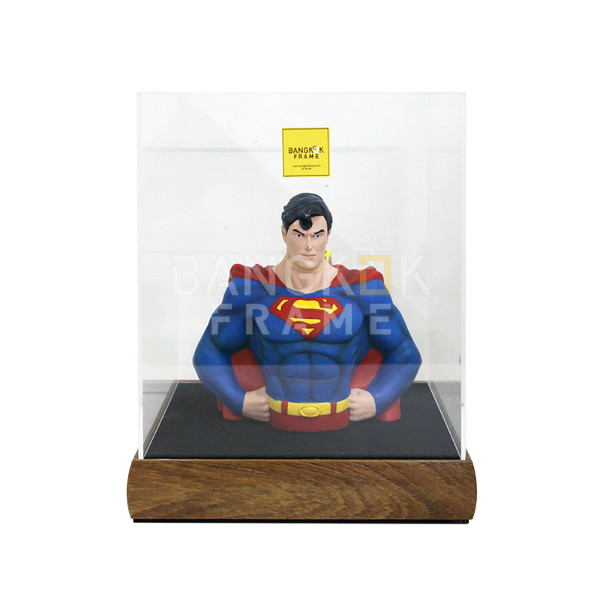 กรอบกล่องใสโชว์สินค้าฐานไม้